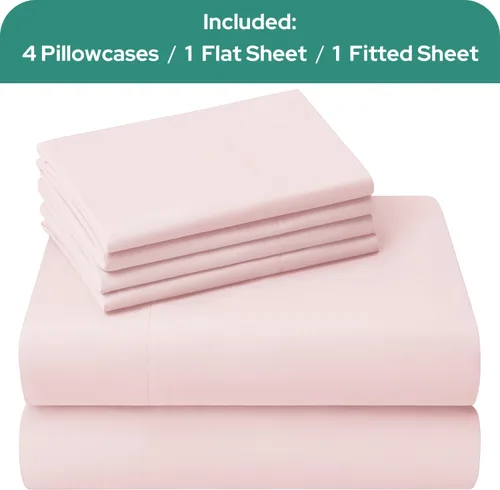 Vista 61 de HOMEIDEAS Sábanas de cama tamaño completo – Juego de 6 piezas (azul aguamarina) – Sábanas de ropa de cama de microfibra cepillada extra suave