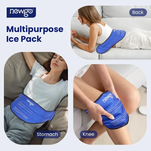 Vista 7 de NEWGO Envoltura de hielo para el cuello y los hombros, enfriador de cuello reutilizable, gel cervical frío con forro de felpa suave para aliviar