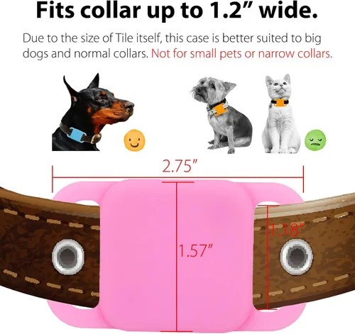 Vista 4 de Soporte de silicona para collar de perro para Tile Mate 2020 y 2018, paquete de 2 fundas protectoras para mascotas, perros y gatos