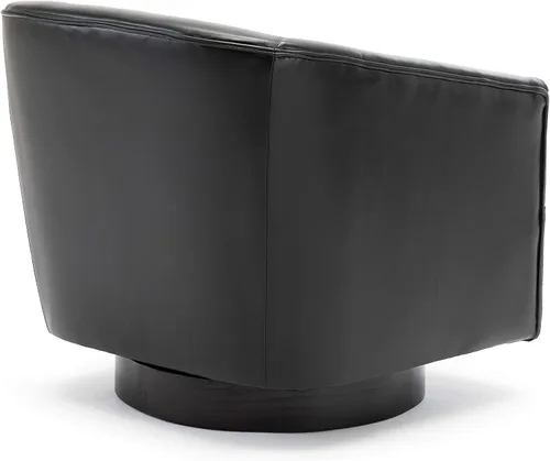 Vista 4 de NewCosmos Silla giratoria con base de madera negra Garland