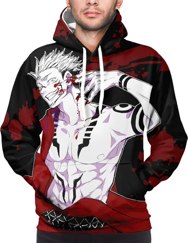 Vista 4 de Wipnhui Sudadera unisex con capucha de anime para hombre con estampado 3D