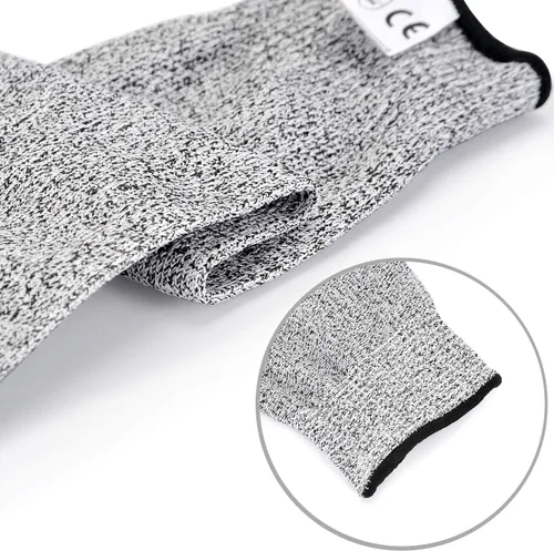 Vista 4 de Mangas de brazo resistentes a los cortes, protección de nivel 5, 18 pulgadas, paquete de 2 pares Safety Arm Guards Slash Resistant, Thumb Hole