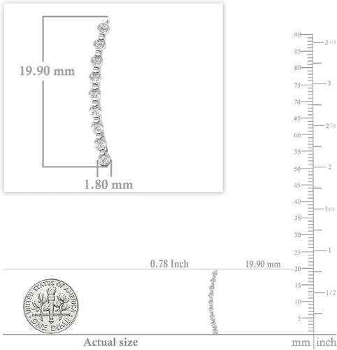 Vista 5 de Dazzlingrock Collection Pendientes escaladores curvados de oro de 18 quilates con diamantes blancos redondos de 0,05 quilates