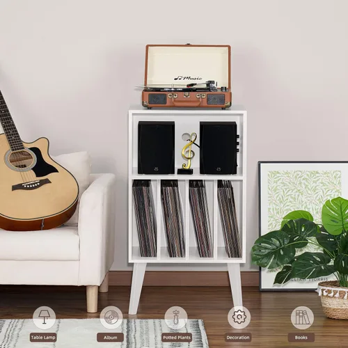 Vista 30 de Lerliuo - Soporte para tocadiscos, soporte para tocadiscos negro con capacidad para hasta 160 álbumes