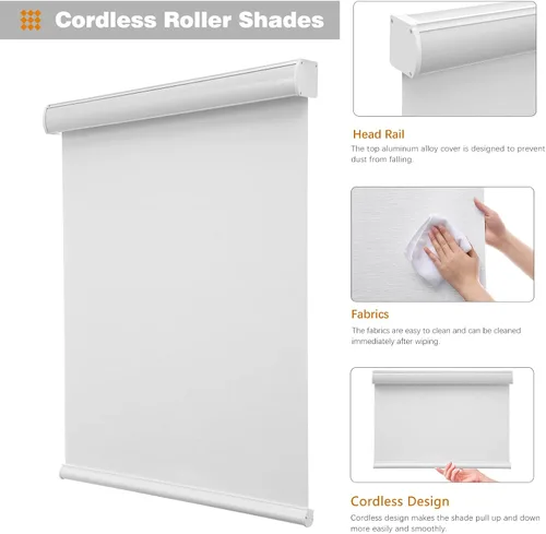 Vista 3 de Changshade Persiana enrollable opaca personalizada, persianas enrollables para ventana con control de luz de privacidad, protección UV, aislamiento