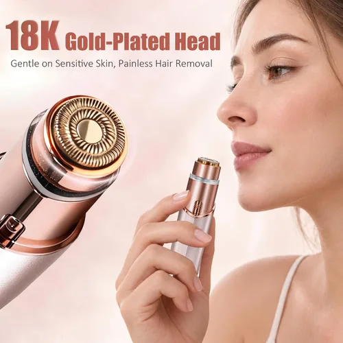 Vista 2 de Removedor de vello facial impecable para mujeres, afeitadora facial con luz Dorado