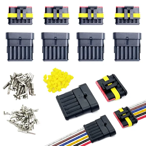 Vista 8 de 20 kits de conectores de 2 pines Conectores eléctricos automotrices 2 conectores de cable, conector impermeable, desconexión rápida y conexión 22-16