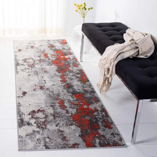 Vista 38 de SAFAVIEH Adirondack Collection - Alfombra decorativa, 2 pies 6 pulgadas x 4 pies, verde y gris, diseño abstracto moderno, no desprende pelusa