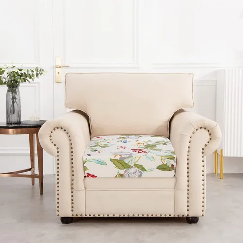 Vista 2 de SearchI Fundas de cojín elásticas impresas para sofá, fundas de cojín de repuesto para sofá, protector de muebles suave con parte inferior elástica