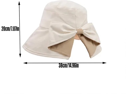 Vista 2 de Sombrero de sol de ala ancha para mujer, sombrero de pescador para exteriores con protección UV Beige