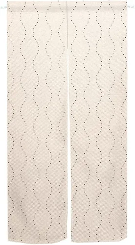 Vista 2 de Leowefowa Noren - Cortina de puerta de estilo japonés con cuentas estampadas con cuentas estampadas, panel de tapiz para puerta, divisor