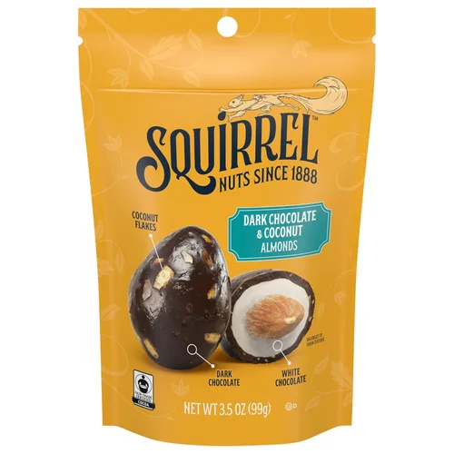Vista 10 de Squirrel Brand Anacardos de chocolate con leche y mantequilla dorada, 3.5 onzas, bolsa resellable, sin gluten, aperitivos para adultos y niños