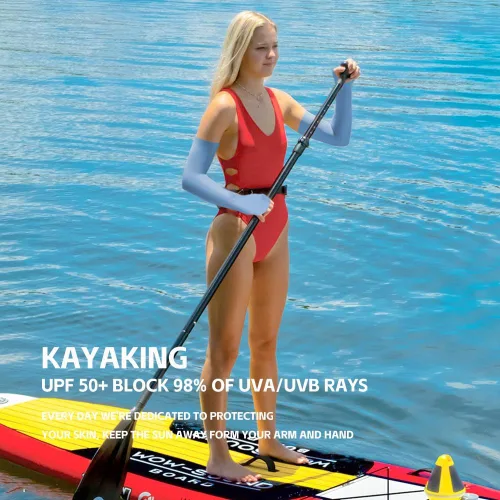 Vista 3 de Cubierta de brazo de manga larga con protección UV para mujer, protección UPF 50+, cubierta de mano de sol de verano para pesca al aire libre
