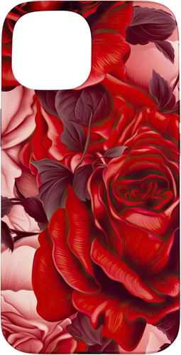 Vista 6 de Acuarela Rosa Rojo Rosas Patrón Caso para iPhone 17