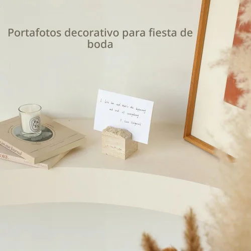 Vista 4 de JIMEI Soporte de tarjeta de lugar de travertino para mesa de boda