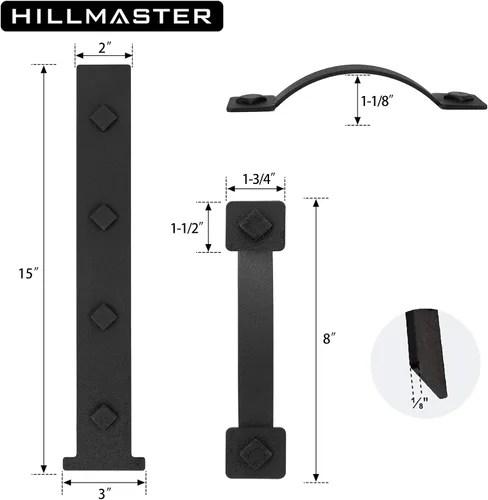 Vista 3 de HILLMASTER Accesorios decorativos magnéticos para puerta de garaje, 6 piezas de imanes rectangulares para puerta de garaje, acentos para puerta