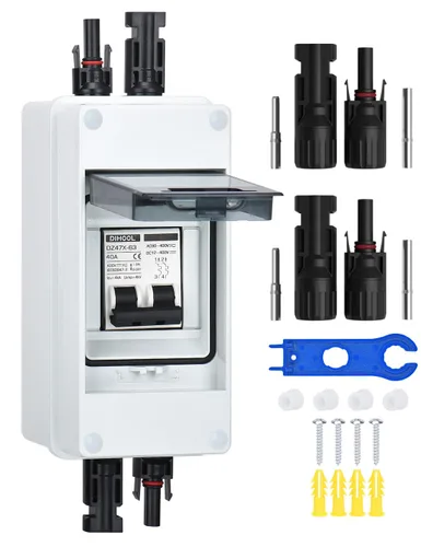 Vista 11 de DIHOOL Interruptor de desconexión solar de 10 amperios, disyuntor en miniatura con caja de riel din caja al aire libre para paneles solares
