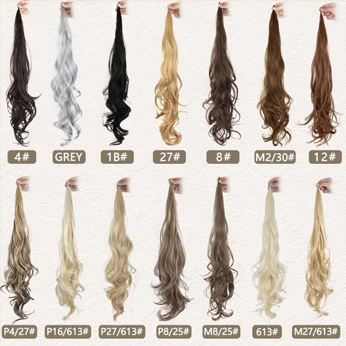 Vista 7 de Gx Beauty Extensión de cola de caballo flexible de 32 pulgadas, extensión de cola de caballo rizada de maíz largo, extensión de cola de caballo