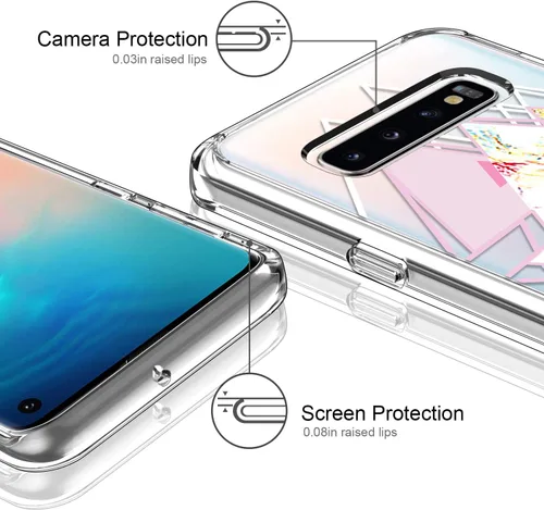 Vista 2 de ICEDIO Funda para Galaxy S10+ Plus, funda de TPU transparente con diseños de moda para niñas y mujeres, funda protectora de ajuste delgado