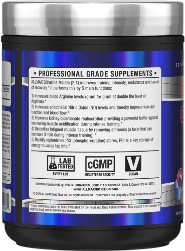 Vista 2 de ALLMAX Essentials, Malato de citrulina 2:1, 10.58 oz (300 g)