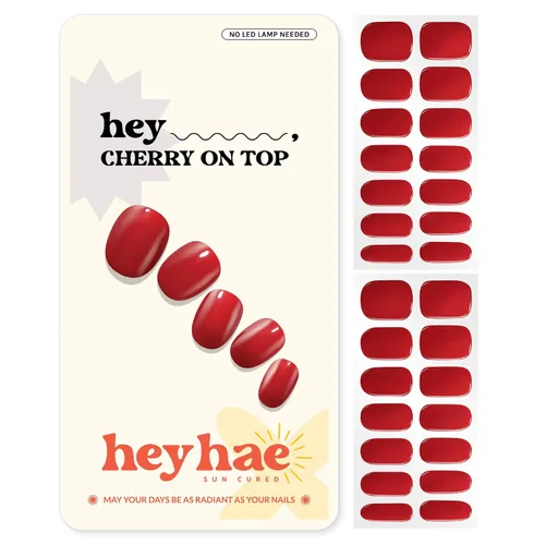 Vista 11 de Heyhae Tiras de uñas de gel semicuradas, no necesita lámpara LED, sólidas, amarillas, fáciles de aplicar y quitar, calidad de salón Incluye 28