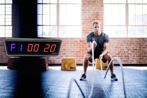 Vista 3 de AZOOU Reloj de temporizador de gimnasio a intervalo personal con cuenta regresiva cronómetro para intervalos y Tabata HIIT EMOM MMA Boxeo Intervalo
