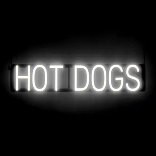 Vista 24 de SpellBrite HAMBURGERS Letrero para restaurantes Letreros relacionados con el comedor con aspecto de neón, luz LED roja 40.0 x 6.3 pulgadas Rojo