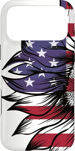 Vista 22 de USA Patriotic 4th of July Sunflower American Flag Case for iPhone 17