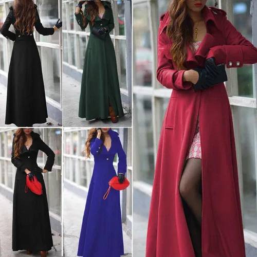 Vista 7 de SERYU Abrigo de invierno para mujer, con solapa, gabardina, larga, parka, abrigo para exteriores