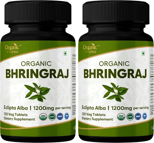 Vista 9 de ORGANIC SPREE Bhringraj 120 tabletas – Eclipta alba – 60 días de suministro – Apoya la nutrición del cabello, crecimiento saludable del cabello