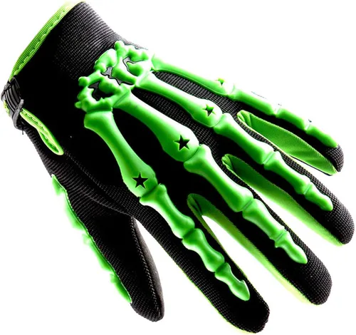 Vista 14 de Guantes juveniles de motocross 1Storm para motocicletas, BMX, MX, ATV, bicicletas todoterreno, modelo de esqueleto para niños