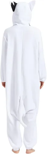 Vista 4 de DELEY Unisex Axolotl Onesie Adult Halloween Costume Anime Axolotl Cosplay Pajamas Warm Sleepwear Homewear