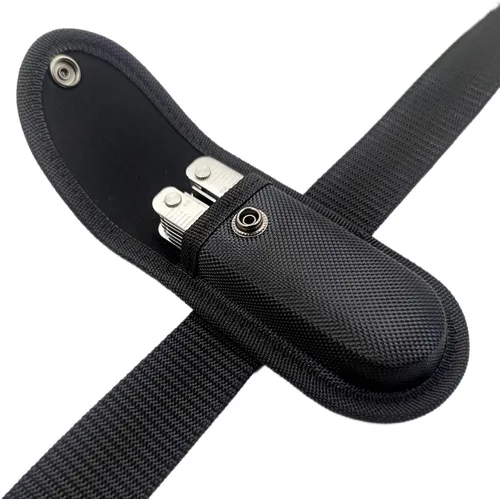 Vista 6 de Bolsa de nailon (tamaño mediano) para multiherramienta de 4.5 a 4.75 pulgadas, funda de nailon de transporte horizontal para cuchillos plegables