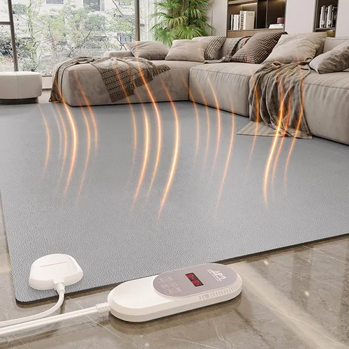 Vista 9 de Alfombrillas eléctricas con calefacción para el suelo, tapete de yoga extra grande, calentador de área grande, calentador de pies calentado debajo
