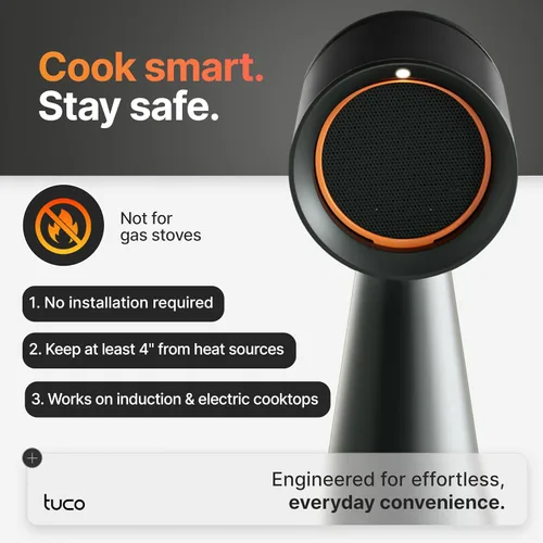 Vista 6 de TUCO Campana extractora portátil, ventilador de extracción de escritorio para cocina con 3 velocidades, filtro triple de polímero, aluminio