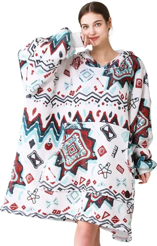 Vista 71 de THREE POODLE - Manta con capucha portátil para mujeres, sudadera con capucha de sherpa de gran tamaño para adultos hombres, mantas con capucha