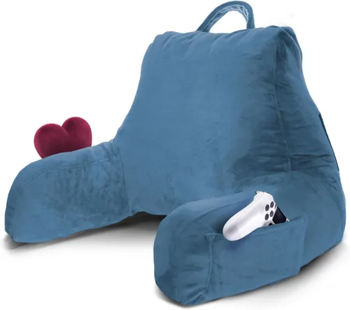 Vista 21 de Nestl Almohada de lectura para niños y adolescentes con espuma viscoelástica triturada, almohadas de respaldo para leer, ver y jugar, uso