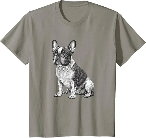 Vista 20 de Divertida camiseta francesa Bulldog francés en blanco y negro, Negro
