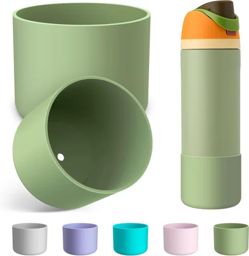 Vista 32 de 2 botas de silicona para botella de agua Owala de 24 onzas, 32 onzas, 40 onzas, funda protectora antideslizante para botellas de agua de acero