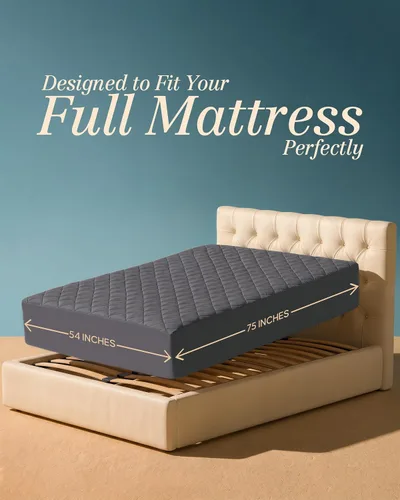 Vista 2 de Utopia Bedding - Cubrecolchón acolchado (tamaño matrimonial), protector de colchón elástico y ajustable con bolsillo profundo que se estira hasta 16