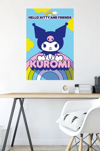 Vista 4 de Hello Kitty and Friends: 22 Over The Rainbow - Póster de pared Kuromi, 34 pulgadas de largo x 22.4 pulgadas de ancho, versión sin marco