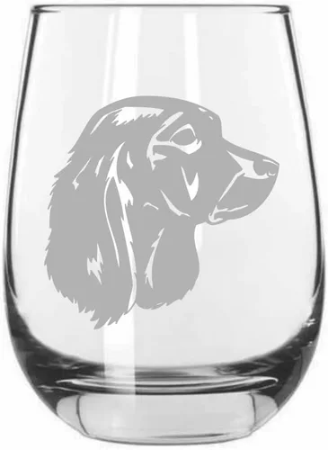 Vista 434 de Shar Pei (chino) - Vaso de vino sin tallo grabado para perro, 15.25 onzas