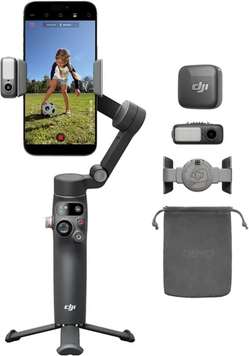 Vista 13 de DJI Osmo Mobile 7P Bundle, estabilizador de cardán para iPhone, Android, seguimiento nativo, iluminación, cardán de teléfono de 3 ejes, barra