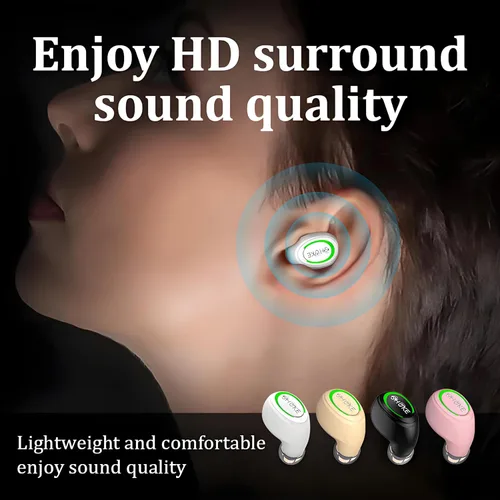 Vista 9 de Auricular Bluetooth inalámbrico único con micrófono, auriculares intrauditivos ligeros para Android, iOS y portátil, ideal para oficina, conducción