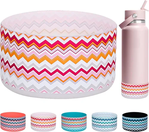 Vista 8 de WK IEASON Funda protectora de silicón base para botella de Hydro Flask de boca ancha/boca estándar, protector de fondo de silicón antideslizante
