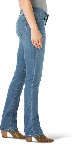 Vista 3 de Wrangler Aura - Mezclilla elástica de tiro regular con bolsillo bordado para mujer