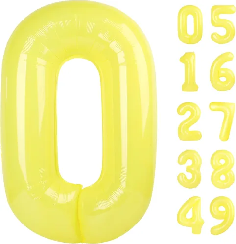 Vista 313 de Globo negro de 40 pulgadas con números del 0 al 9 (cero-nueve), globo de cumpleaños de gran tamaño, globo de helio de aluminio con números grandes
