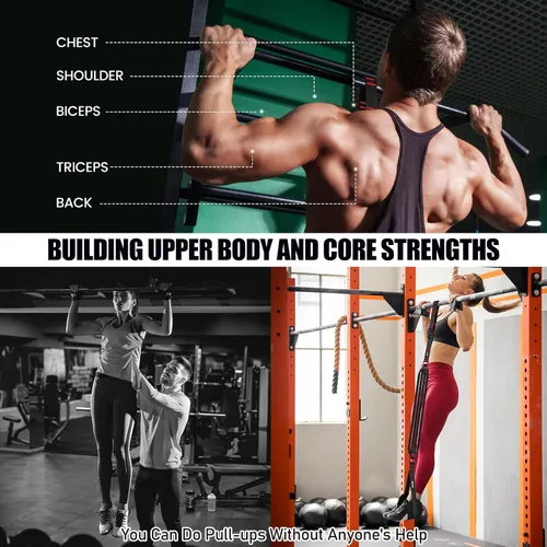Vista 6 de Pull Up Assistance Bands 260lbs, Heavy Pull Up Bands Resistance Bands for Pull Ups Working Out with Feet Rest, Pull Up Bar Bands Assistance Bands