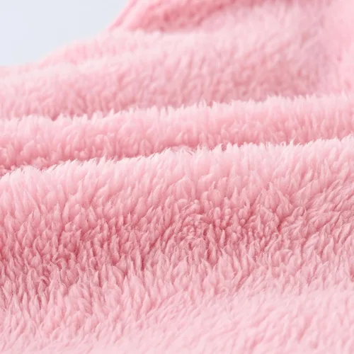 Vista 4 de Cafuvv Cárdigan ligero otoño bebé chalecos de Color sólido abrigo polar de felpa chaqueta cárdigan cálido sin mangas niños, Uc1-rosa, Mochilas Sling