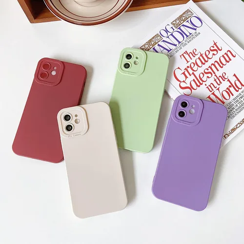 Vista 2 de DEFBSC Compatible con iPhone 12 de 6.1 pulgadas, funda de silicona líquida, funda protectora para cámara, protección de cuerpo completo de goma